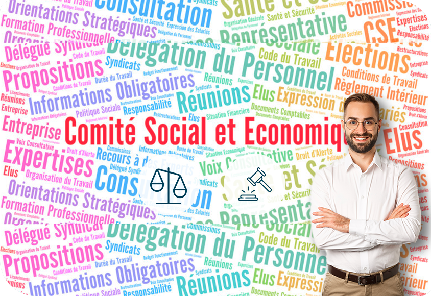 Un homme devant le lexique du CSE