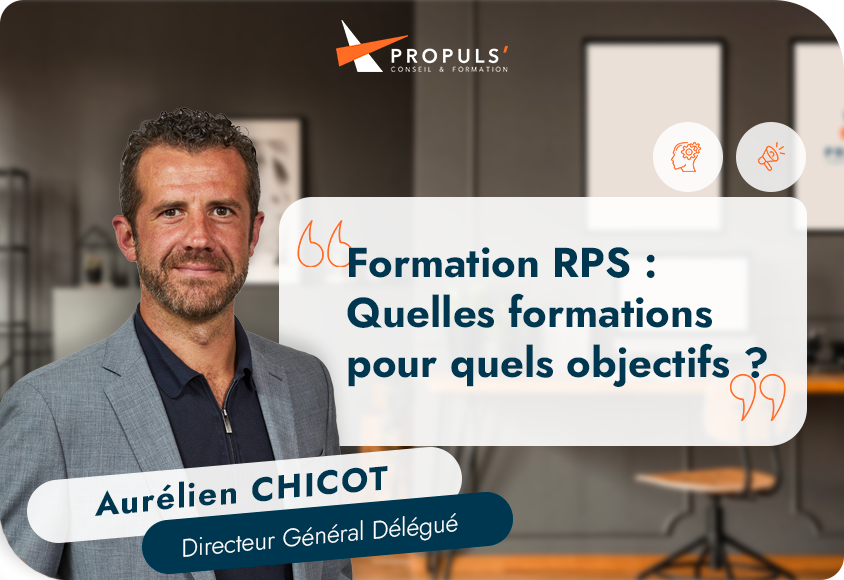 Aurelien Chicot devant le titre de l'article sur les RPS
